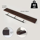SAUMONIERES Floating Shelves 8 Inch Deep Solid Wood Wide Wall Shelf Set of 1 Wall Mounted for Bedroom Bathroom Living Room Kitchen, 55 Inch Walnut by CozyNest Decor