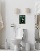 ALKB Bathroom Sign Tuxedo Cat Wall Decor Funny Metal Sign 8x12 Inch - Are You Pooping - Wall of Glory Decor Black Cat Sign