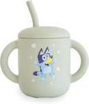 mushie x Bluey 100% Silicone Training Cup & Straw for Toddlers | 6 Months+ (Bluey Sage) by TinyTreasures Baby Boutique