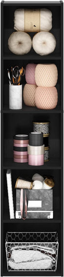 Furinno Luder Bookcase / Book / Storage, 5-Tier Cube, Blackwood by TinyTreasures Baby Boutique