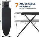 Ironing Board Full Size, RAINHOL 54"x13" Heavy Duty Compact Ironing Board with Iron Rest, Heat Resistant Cover with Ultra Thick Padding, Height Adjustable Sturdy Iron Stand, Black by CozyNest Decor