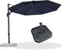 PURPLE LEAF 10 Feet Patio Umbrella With Base Outdoor Cantilever Round Aluminum Offset With 360-Degree Rotation for Deck Garden Pool Navy Blue by GreenHaven Gardens