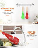 Cooking Spoon for Nonstick Cookwares, Great for Cooking and Serving Sturdy BPA-Free Matte Silicone, Wood Handle Spoon for Mixing, Scoop, and Scrape (AGR, 11.4 inch) by CozyNest Decor