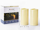 Homemory 4" x 8" Waterproof Outdoor Flameless Candles, Battery Operated Flickering LED Pillar Candles with Remote and Timers for Indoor Outdoor Lanterns, Long Lasting, Large, Dark Ivory, Set of 4 by CozyNest Decor