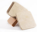 BCS Marble Coasters Set of 5 with Holder, Square Stone Drink Coasters for Coffee, Wine and Cocktails, Non-Slip Durable Cup Mats, Elegant Home, Bar & Kitchen Table Decor (Crema Beige)