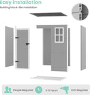 UDPATIO Outdoor Storage Shed 5x3 FT, Plastic Garden Shed for Bike, Garbage Can, Tool, Outside Sheds & Outdoor Resin Shed with Lockable Door for Backyard, Patio, Lawn, Grey & White by GreenHaven Gardens