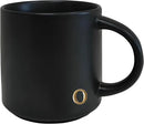 COLLECTIVE HOME - Black Monogram Ceramic Mugs, 15 oz Golden Initial Coffee Cups, Elegant Alphabet Tea Mugs, Personalized Halloween Mug with Gift Box, Perfect for Office and Home Décor (o) by CozyNest Decor