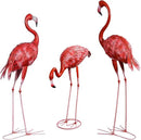 XONOR Metal Flamingo Garden Statues Large Red Flamingo Yard Art Outdoor Sculptures for Home Patio Lawn Backyard Décor, Set of 3 by GreenHaven Gardens