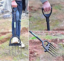 5-Tine Heavy Duty Pitch Fork for Gardening - Long Handled Digging Fork Garden Claw Weeder by GreenHaven Gardens