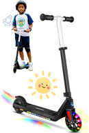 Caroma Electric Scooter for Kids Ages 6-12,150W/180WMotor,10 MPH Max Speed & 7 Miles,Colorful Lights,Adjustable Height & Speed,LED Display,Foldable Kids Electric Scooter 132 Lbs Max Load,Idea Gift by TinyTreasures Baby Boutique