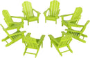 Westin Outdoors Laguna WO Outdoor Adirondack Folding Patio Chairs 8 PCS Set Retro Beach Aesthetic for Backyard, Lawn, Patio, Deck, Garden, Weather Resistant Polyethylene Plastic Lounger (Lime Green) by GreenHaven Gardens