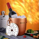 Ice Bucket with Lid, Scoop, Tongs and Strainer - Well Made Insulated Stainless Steel Keep Ice Frozen Longer - Ideal for Cocktail Bar, Parties, Chilling Wine, Champagne - 3 Liter (Copper) by CozyNest Decor