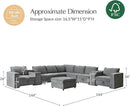 HULALA HOME Modular Sectional Sofa with USB Port and Console, 8 Seater Sofa with Storage Ottoman, Oversized L Shaped Couches for Living Room, FSC Certified, Grey by CozyNest Decor