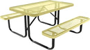 Heavy-Duty Portable Outdoor Kids Table, Expanded Metal Kids Picnic Table, Commercial-Grade Picnic Table, Made in America (4ft Rectangular, Childrens, Textured Sandstone) by GreenHaven Gardens