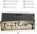 Family Art Decor Inspirational Quotes Wall Hanging Sign - Together is Our Favorite Place to Be - Motivational Home Art Decor Wood Plaque Sign 16"x5" by CozyNest Decor