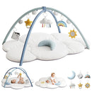Oversized Baby Play Gym with Extra Thick Baby Play Mat – Cloud-Shaped Design, 5 Detachable Toys & Moon Pillow, Soft & Cushioned for Newborns, Promotes Sensory & Motor Development, Baby Essentials Gift by TinyTreasures Baby Boutique