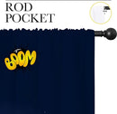 Superhero Rod Pocket Blackout Curtains for Boy Girl Bedroom, Cartoon Skyline Buildings Cityscape Home Energy Efficient Light Filtering Window Curtain for Living Room, 84x84 inch by TinyTreasures Baby Boutique