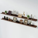 SAUMONIERES Picture Ledge Shelf Floating Book Shelves Set of 2 Wall Mounted Solid Wood for Bedroom Bathroom Living Room Kitchen, 72 Inch Walnut by CozyNest Decor