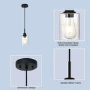 Modern Farmhouse Pendant Lighting for Kitchen Island,Industrial Dining Room Light Fixtures Hanging Over Table with Seeded Glass,2 Pack Black Pendant Lights Mini Chandeliers for Sink Bar by CozyNest Decor