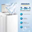 ROVSUN 17.8LBS Portable Washing Machine, Full-Automatic Electric Laundry Machine with Stainless Steel Drum, 110V Compact Washer and Spin Dryer Combo with Drain Pump for Apartment, Dorms, RV, Home by CozyNest Decor