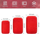 Vicrays Ceramic Rectangle Serving Platters - 14" 12" 10" Porcelain Serving Trays Plates for Party BBQ Appetizers Sushi Dessert - Microwave Oven and Dishwasher Safe - Set of 3 Red by CozyNest Decor