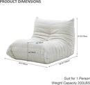 Luxury Sofa Couch Chair, Lazy Floor Seating, Fireside Bean Bag Chair, Ergonomic Tatami Sofa Lounger for Living Room, Bedroom, Office, Single Seat, White by CozyNest Decor