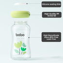 YOHKOH Breast Milk Storage Bottles - Wide Neck Glass Breastmilk Storage Bottles with Lids, BPA-Free (Multicolor1, 5.4oz (Pack of 6)) by TinyTreasures Baby Boutique