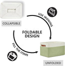 DULLEMELO Fabric Storage Bins for Laundry, Home, Foldable Storage Baskets for Shelves, Toys, Collapsible Storage Bins for Office,Bedroom(3-Pack Medium-15 inch X 11 inch X 9.5 inch , White&Green) by TinyTreasures Baby Boutique