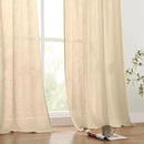 Joydeco Linen Curtains 90 Inch Length 2 Panels Set for Bedroom, Light Filtering Drapes for Living Room,Linen Blend Curtains 52 Inches Wide with Rod Pockets Back Tab (W52 x L90 Inch, Natural) by CozyNest Decor