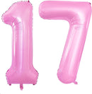 GOER Number 17 Balloons for 17th Birthday Sweet 17 Party Decorations,42 Inch Jumbo Foil Helium 71 Balloons for 71st Birthday Party Decoration (Light Pink) by TinyTreasures Baby Boutique