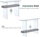 ivinta Glass Console Table with Storage, 39.4" Modern Entryway Table for Living Room, Foyer, Hallway, Bedroom 5101 (Gray) by CozyNest Decor