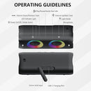 DONOW Portable Bluetooth Speaker with Lights, 30W Stereo Sound, Bass Boost, IPX5 Waterproof, 20H Playtime, Built-in Mic, Speakers Bluetooth Wireless for Home, Party, Outdoor, Travel(Black) by TinyTreasures Baby Boutique