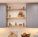 Rustic Shelves with J-Brackets Set of 2, Industrial Shelf, Kitchen Shelves, Solid Wood, Decorative Wall Storage, Heavy Duty, URBANDI (Brown, 48Wx6D) by CozyNest Decor