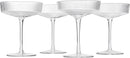 Ribbed Coupe Cocktail Glasses 8 oz | Set of 4 (Clear)
