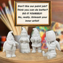 Gnometastic Gnude Mini Gnomes - Double Bird Unpainted Gnome Statue, 3.5in Tall - DIY Paint Your Own Gnome - Polyresin Indoor/Outdoor Funny Garden Gnomes to Paint for Adults by GreenHaven Gardens