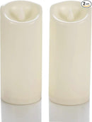 CANDLE CHOICE Waterproof Outdoor Battery Operated Flameless Candles with Timer Flickering Plastic Resin Electric LED Pillar Lights for Lantern Patio Garden Wedding Party Decorations 3x7 Inches 2 Pack by GreenHaven Gardens