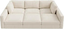 HONBAY Modular Sectional Sofa with Storage Corduroy Sectional Sleeper Sofa Modular Sectional Couches for Living Room,Beige by CozyNest Decor
