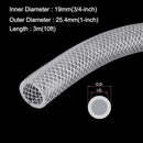 3/4" x 1" Braided Clear Plastic PVC Tubing 10ft High Pressure Flexible Reinforced Vinyl Tube, [for Garden Irrigation, Water Hose, Fish Tank, Water Transfer] - 19x25.4mm by GreenHaven Gardens