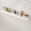 Rustic Elm Wood Floating Shelves - 72'' W x 8" D Wall Mounted Mantel Shelf with Invisible Bracket, Large Long Storage Shelves for Living Room, Bedroom, Kitchen, Bathroom, White Wash by CozyNest Decor