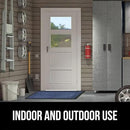GORILLA GRIP 100% Waterproof All-Season WeatherMax Doormat, US Designed Natural Rubber, Stain and Fade Resistant, Low Profile Indoor Outdoor Door Mats, Easy Clean Patio Mat, 17x29, Navy Greek Keys by CozyNest Decor