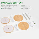 LORDEM Bamboo Grow Light, LED Plant Light for Indoor Plants Growing, Full Spectrum Bamboo Desk Growth Lamp with Automatic Timer for 4H/8H/12H, 4 Dimmable Levels, Height Adjustable, Pack of 2 by GreenHaven Gardens