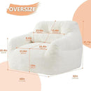Bean Bag Chair for Adults with Pillow,Oversized Bean Bag Couch Chairs for Adults,Giant Lazy Couch Sofa Chairs with Filler,Large Reading Chair for Living Room Bedroom,White by CozyNest Decor