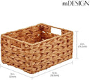 mDesign Woven Farmhouse Kitchen Pantry Food Storage Organizer Basket Bin Box - Container Organization for Cabinets, Cupboards, Shelves, Countertops - Store Potatoes, Onions, Fruit, 6 Pack, Camel Brown by CozyNest Decor