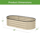 Best Choice Products 4x2x1ft Outdoor Metal Raised Garden Bed, Oval Deep Root Planter Box for Vegetables, Flowers, Herbs, and Succulents w/ 51 Gallon Capacity, Rubber Edge Guard - Beige by GreenHaven Gardens