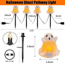 Halloween Ghosts Pathway Marker Lights, 7Ft C7 LED Outdoor Halloween Decorations String Lights Waterproof with 4 White Ghost Walkway Lights Plug in for Outdoor Halloween Party Garden Patio Garden Lawn by GreenHaven Gardens