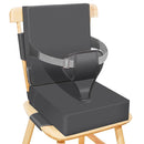 Toddler Booster Seat for Dining Table Kitchen Chair, Waterproof Non-Slip with Backrest & Adjustable Straps, Portable PU Travel Baby Kids Booster Seat Cushion by TinyTreasures Baby Boutique