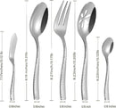 Stainless Steel Silverware Serving Set Hammered Silver Mirror Finished 5 Piece Serving Utensil Set Flatware Set by CozyNest Decor