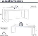 Aoodor 3-Piece Outdoor Patio Dining Set, Aluminum Furniture Set with 1 Rectangular Picnic Table and 2 Benches for Garden, Lawn, Yard by GreenHaven Gardens