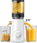 Juicer Machines, TUUMIIST Cold Press Juicer with 5.3" Extra Large Feed Chute Fit Whole Fruits & Vegetables Easy to Clean, High Juice Yield, BPA Free (White) by CozyNest Decor