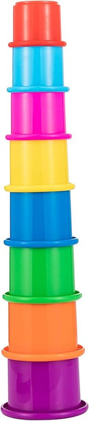 Colorful Stacking & Nesting Cups - 8 Cups Fun Color Learning Toy - Great Bath & Beach Toy for Baby Toddler & Kids - Preschool Game by TinyTreasures Baby Boutique
